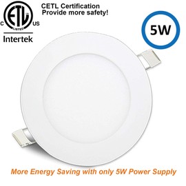 Facon 3 Inch LED RV Puck Light, 6Packs Full Aluminum Recessed Light Down Light, Slim Panel Light with Flat Trim, 12V DC Interior Light