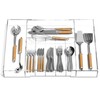 NIUBEE Expandable Kitchen Drawer Organizer for Flatware and Utensils,Clear Acrylic