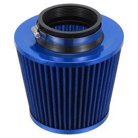 PATIKIL Clamp-On Dry Air Filter 3" (76 Mm) Inlet Cold Air Intake Cleaner Cone Replacement Performance Washable Vent Breather Filter for Dirt Bike Motorcycle Car Blue