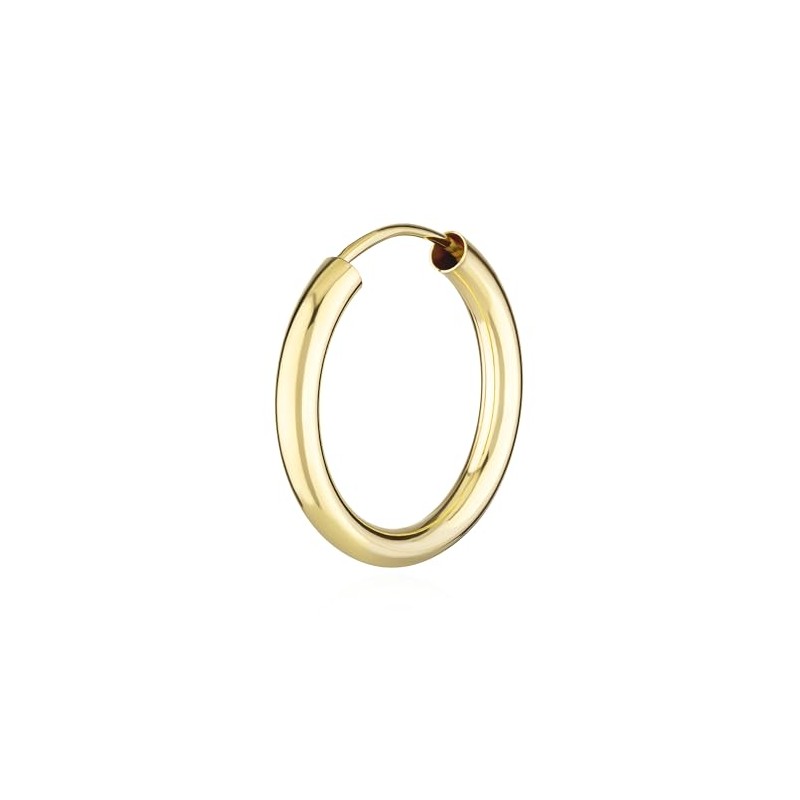 NKlaus 2563 Single Hoop Earrings 925 Sterling Silver Gold-Plated 2.5