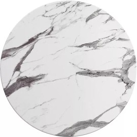 LANC 24'' Round All-Weather Restaurant Table Top with Marble Laminate Top Finish