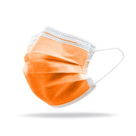 Pack of 60 surgical masks for children, made in Italy, medical type II, 99% certified face masks, 3-layer face mask, disposable orange