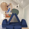 MeMoreCool Modular Kids Couch for Playroom, Navy Foam Play Couch