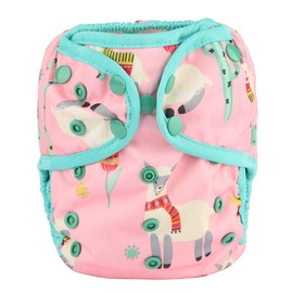 (Pink Alpaca) - Sigzagor Baby Nappy Cover Nappy One Size 3.6kg to 3.6kg For Girls (Pink Alpaca)