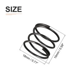 DTGN 1.2x18x15mm(DxODxL) Compression Spring - 20Pack - Good for Machinery - Spring Steel Extension Spring - Black