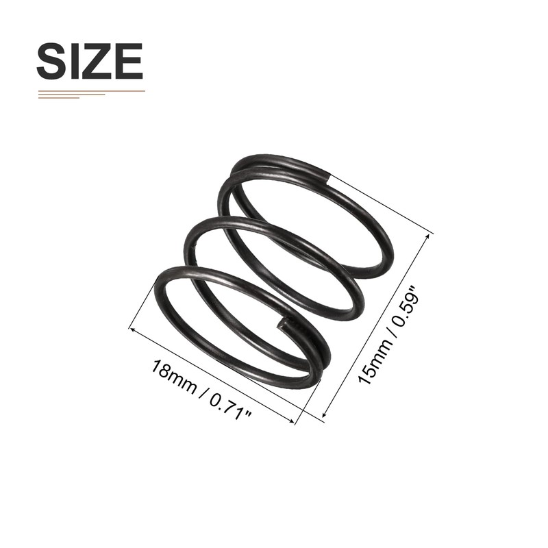 DTGN 1.2x18x15mm(DxODxL) Compression Spring - 20Pack - Good for Machinery