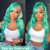 hoshee Mint Green Lace Front Wigs Human Hair Spring13x4 Straight