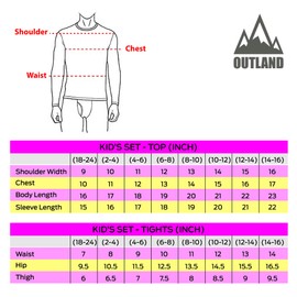 Outland Children's Thermal Set Lightweight Ultra Soft Fleece Interior Very Warm, Black 2-4