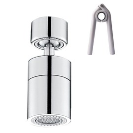 LOZTBUE 1 Piece 360 Degree Tap Attachment Swivel Water Saver M22/M24 Tap Adapter with Two Jet Types, Comes with 1 Piece Wrench