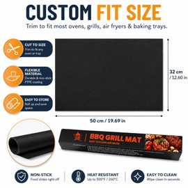 2PCS 32x50CM Heavy-Duty Premium Oven Liner, Oven Liners for Bottom of Oven, Non-Stick, Easy to Clean and Reusable, Suitable for Most Ovens and Hobs (Black)