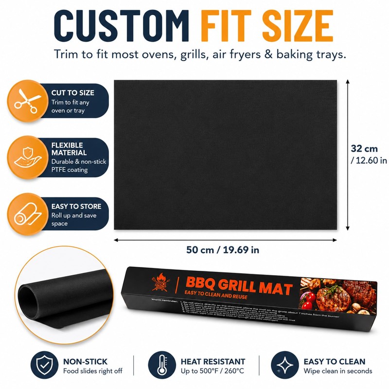 2PCS 32x50CM Heavy-Duty Premium Oven Liner, Oven Liners for Bottom