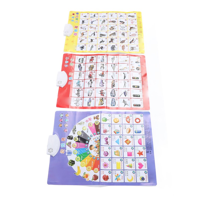 3pcs Sound Educational Posters Preschool Learning Poster Parent Child Interaction