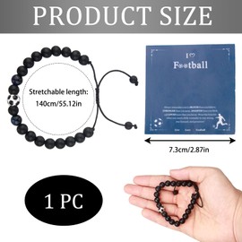 MVOLEGDE Fussball Armband Jungen,Einstellbar Fußball Armband,Inspirierendes Fußball Geschenke für Jungs,Naturstein Fussball Armband,für Erwachsene,Teenager Abschluss,Weihnachten,Geburtstagsgeschenk