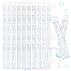 XiXiRan Wedding Soap Bubbles Set Wedding Bubbles with Heart Handle for Weddings Guest Gift Party Mini Soap Bubbles for Children Party Bags Pack of 50