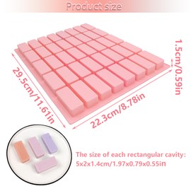 duoyif Rechteckige Schokoladenform Silikon 40 Kavitäten Rechteckige Silikonformen Schokoladenform Rechteckig Klein Silikonform für Schokolade Diy Süßigkeiten Eiswürfeln Trüffel-Pralinen Gelee