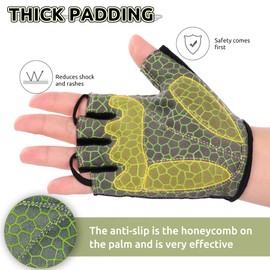 KONVINIT Cycling Gloves for Men and Women - Summmer Fingerless Bike Gloves with Gel Padded Cycle Gloves Breathable Mitts for Mountain Bike, Road Bicycle, MTB, Riding,olive L