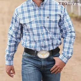 XZQTIVE Western Leather Belt for Men Women Cowgirl Cowboy Belt Country Belt Silver Buckle Tooled Leather Belt for Jeans