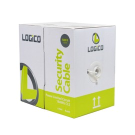LOGICO Security Burglar Alarm 18/4 Control Cable 500FT Stranded White 500' Speaker Wire
