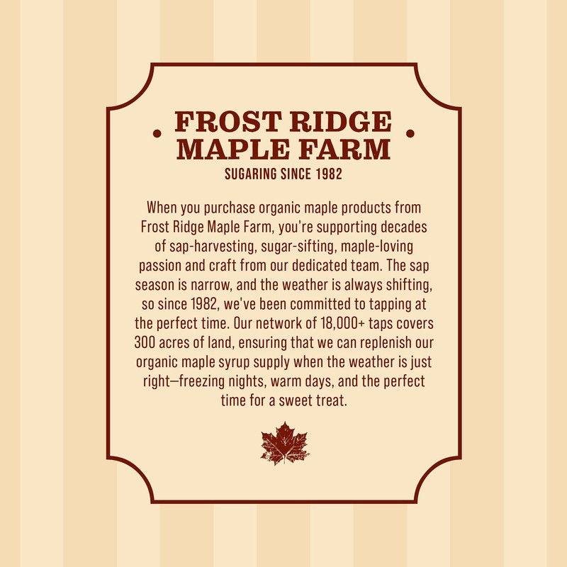 Frost Ridge Maple Farm, Organic Maple Syrup, Grade A, Half