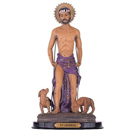 ICE ARMOR 12" H Saint Lazarus Statue Lazarus of Bethany Holy Figurine Religious Decoration