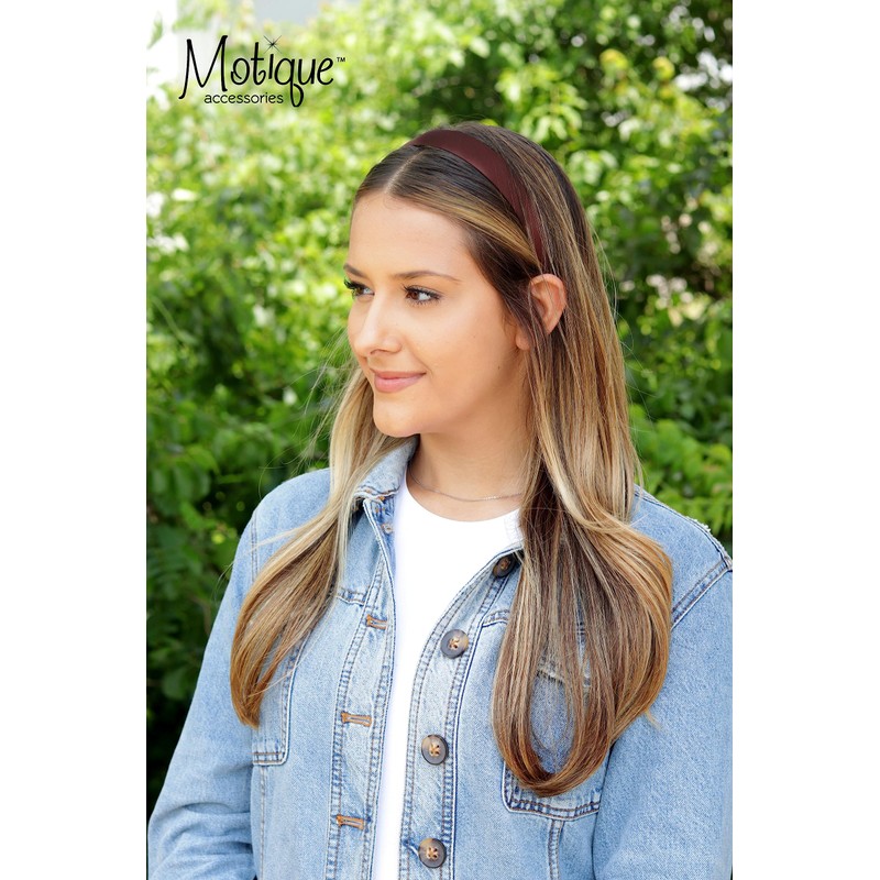 Motique Accessories 1 Inch Satin Hard Headband for Women and