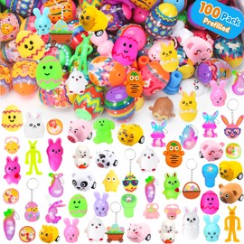 Fumogym 100PCS Unique & Colorful Prefilled Easter Eggs with Novelty Toys, Filling Treats, Easter Eggs Hunt, Basket Stuffers Fillers, Theme Party Favor, Classroom Prize