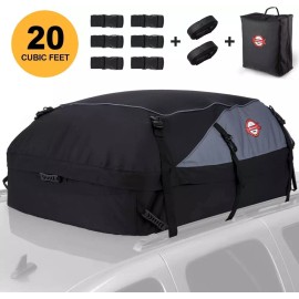 Sailnovo Car Roof Bag Cargo Carrier 20 Cubic Feet Waterproof Rooftop Cargo Carrier Bag US