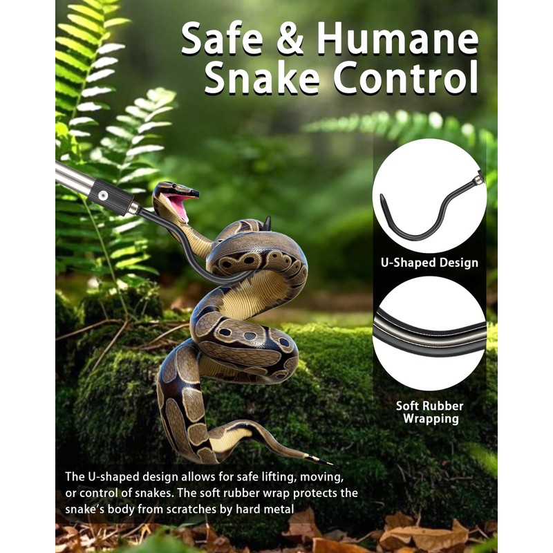 Quynhni Snake Hooks, Heavy Duty Snake Hook Reptile Catcher Stick