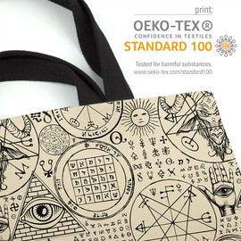 VOID Occultism Pentagram Runes Bag 33 x 33 x 14 cm 15 L Shopping Bag Shopper Shopping Bag, multicoloured