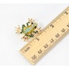 Gyn&Joy Gold Tone Green Emerald Colored Rhinestones Mini Frog Laple