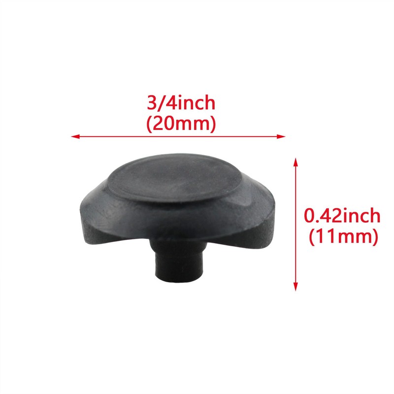 HJGarden 20pcs 3/4" Coved Stem Natural Bumper Glide Black Increased