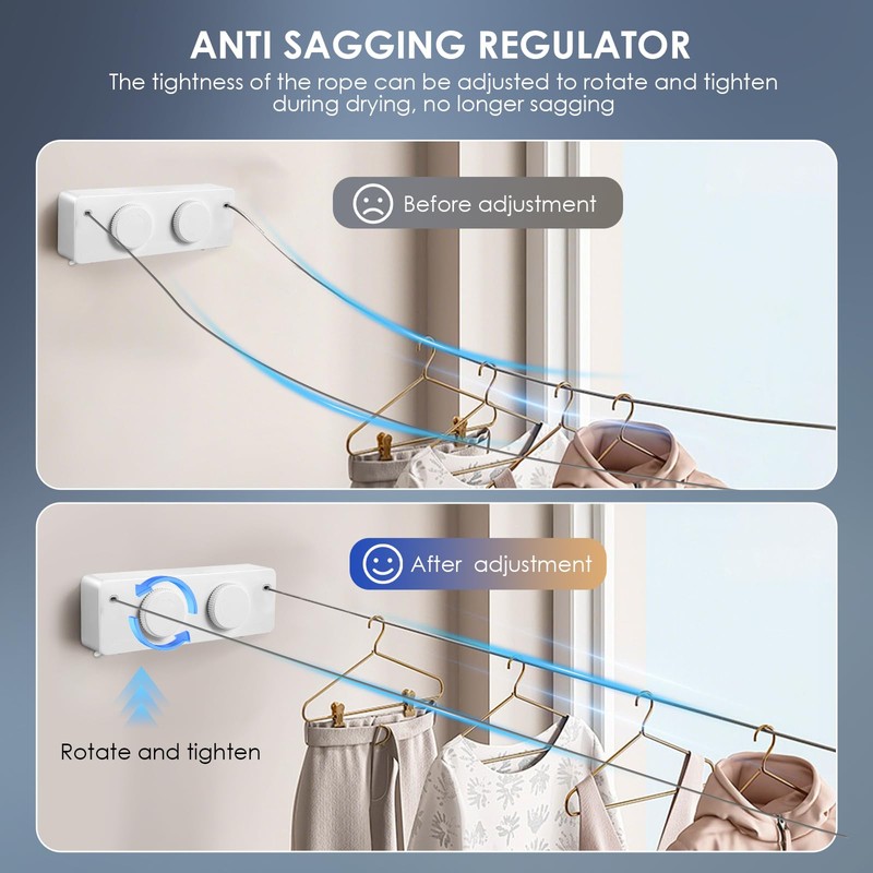 Contraxump Scalable Clothesline Extendable with High Load Capacity, Extendable Washing
