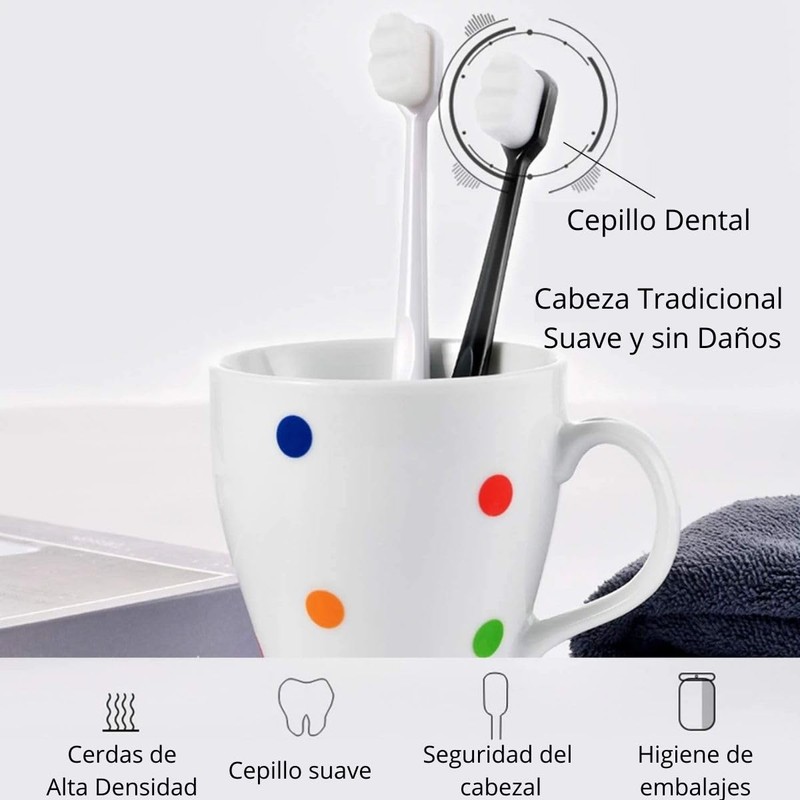 VERALY.MX - 10 Piezas Cepillo de dientes Cerdas Suave Ultrafino
