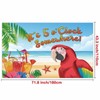 BACTIM It's 5 O'clock Somewhere Backdrop Parrot Pattern Summer Tropical