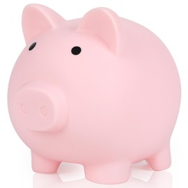 H&W Mini Piggy Bank for Kids, Plastic Coin Bank, Unbreakable Money Banks, Cute Piggy Banks for Kids, First Money Box, Best Birthday Gifts Home Decoration（Pink）