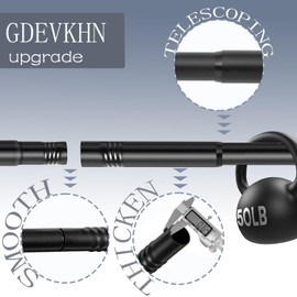 Curtain Poles for Eyelet Curtains Single Curtain Rod Black Curtain Pole with Adjustable Brackets and Round Finials for Living Room, Bathroom, Bedroom（27-51inch, Black）