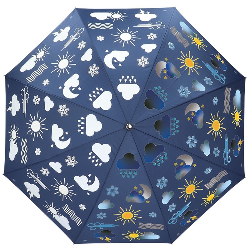 Esschert Design Colour Changing Umbrella with Weather Symbols, black