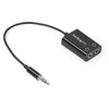 StarTech Slim Mini Jack Headphone Splitter Cable Adapter - Black