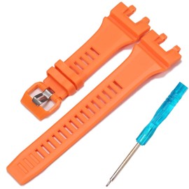 Resin Strap Compatible with Casio GBA900 GBA-900 Watch Band Men's Sport Waterproof Rubber Replacement Bracelet Watch Accessories (Orange)