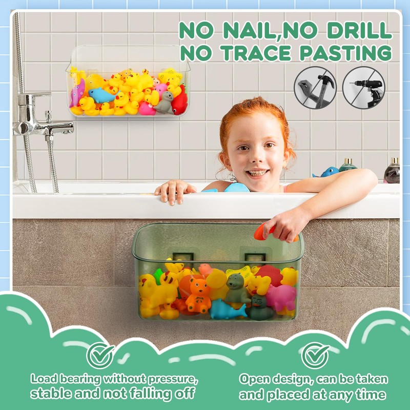 Bath Toy Storage Holder for Bathtub 1pcs, Large Capacity Clear