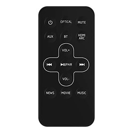 Replacement Remote Control fit for TCL ALTO 5 TS5000 2.0 CHANNEL HOME THEATER SOUND BAR BZ-T2230S BZ-T3710 BZ-T2270S TS5010
