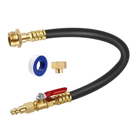 MiOYOOW RV Winterize Blowout Adapter, 12" RV Winterizing Kit with Shut Off Valve, 1/4" Air Compressor Quick Connect Plug & 3/4" Garden Hose Connector for Sprinkler RV Camper Boat Garden Hose