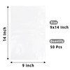 9x14 Inches Clear Plastic Bags for Packaging, 50 Pieces Flat