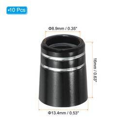 PATIKIL Golf Ferrules, 10 Pack Tapered Golf Club Ferrules Golf Shaft Ferrules with Dual Chrome Ring for Taper Tip Iron Wedge Shaft 0.528" OD 0.350" ID