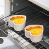 VanEnjoy 4 pack 5oz Heart Shaped Ramekins Ceramic Bowl Bakeware