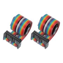 PATIKIL 16 Pins IDC Connector Flat Ribbon Cable 2.54 mm Pitch Length 300 mm Wide 20 Mm, 2 Pcs Dual Row Data Cable Female to Female for IDE Drive Printer Industrial DIY Electronics