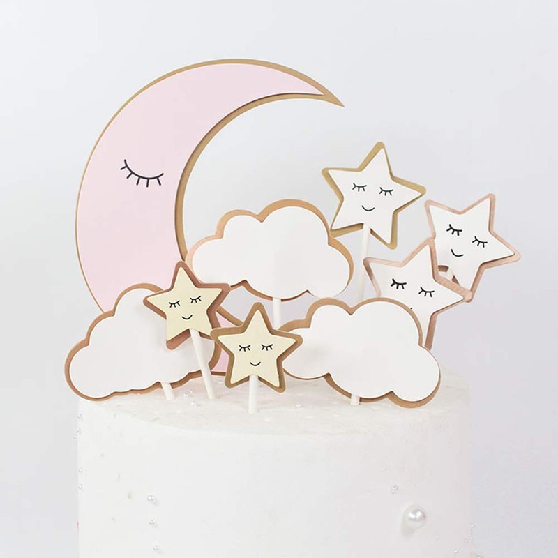 Moon Star - Decoración para tartas con diseño de nube,