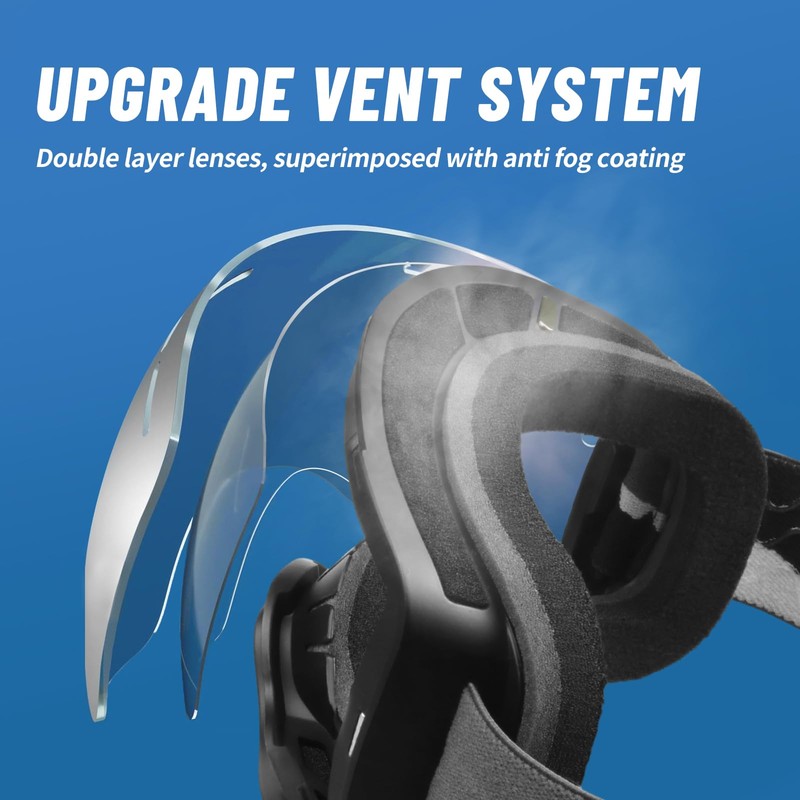 Adults Ski Goggles Snow Goggles (black frame/silver lens(vlt 12%))