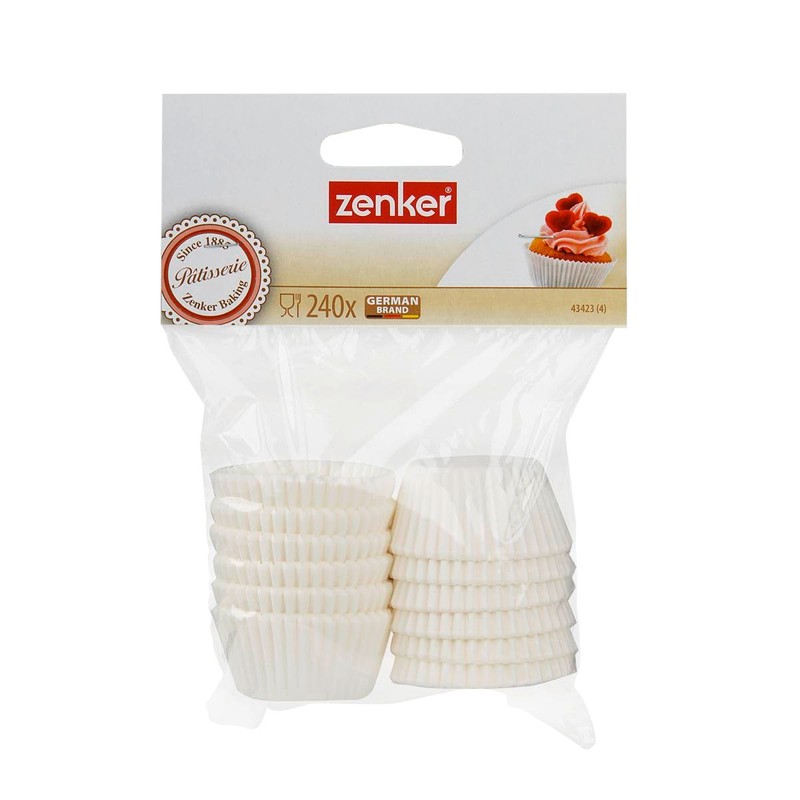 Zenker Mini pirottini per muffin, carta bianca, confezione da 1,