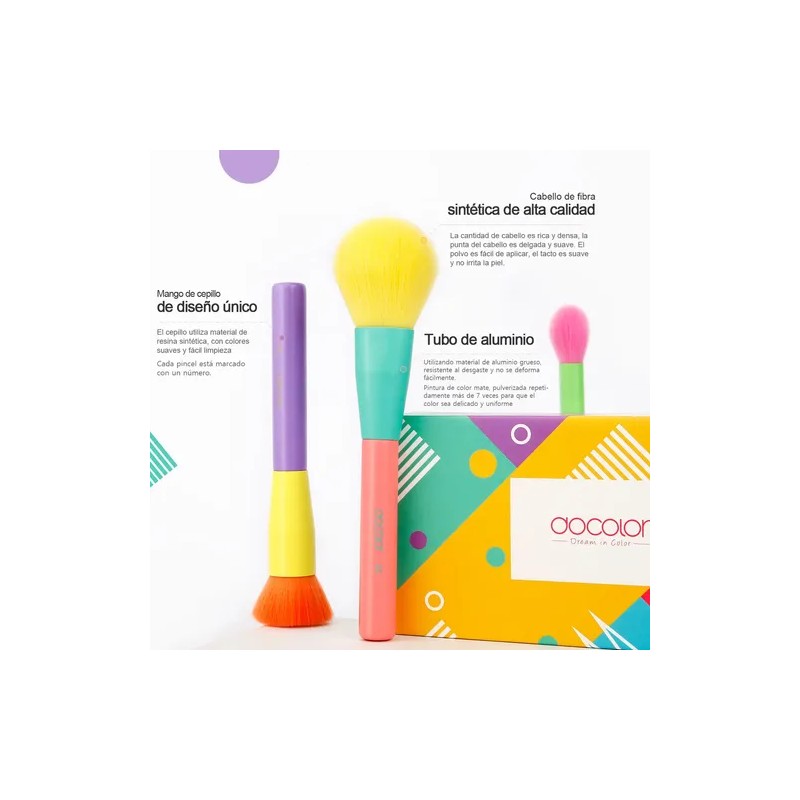 Brochas De Maquillaje Docolor , Juego De 15 Piezas Color